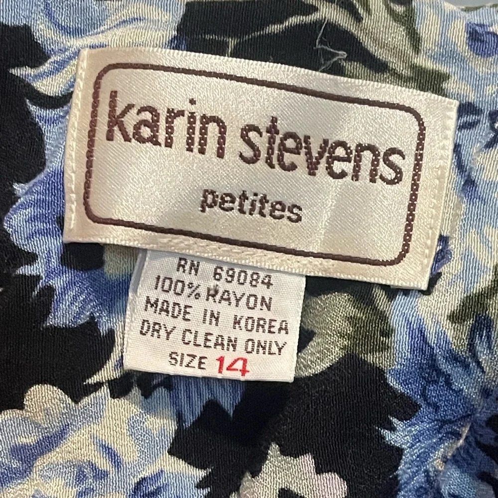 Vintage 40’s Karin Stevens Floral Button-Up Pencil Dress Old Hollywood Sz 14 (L)